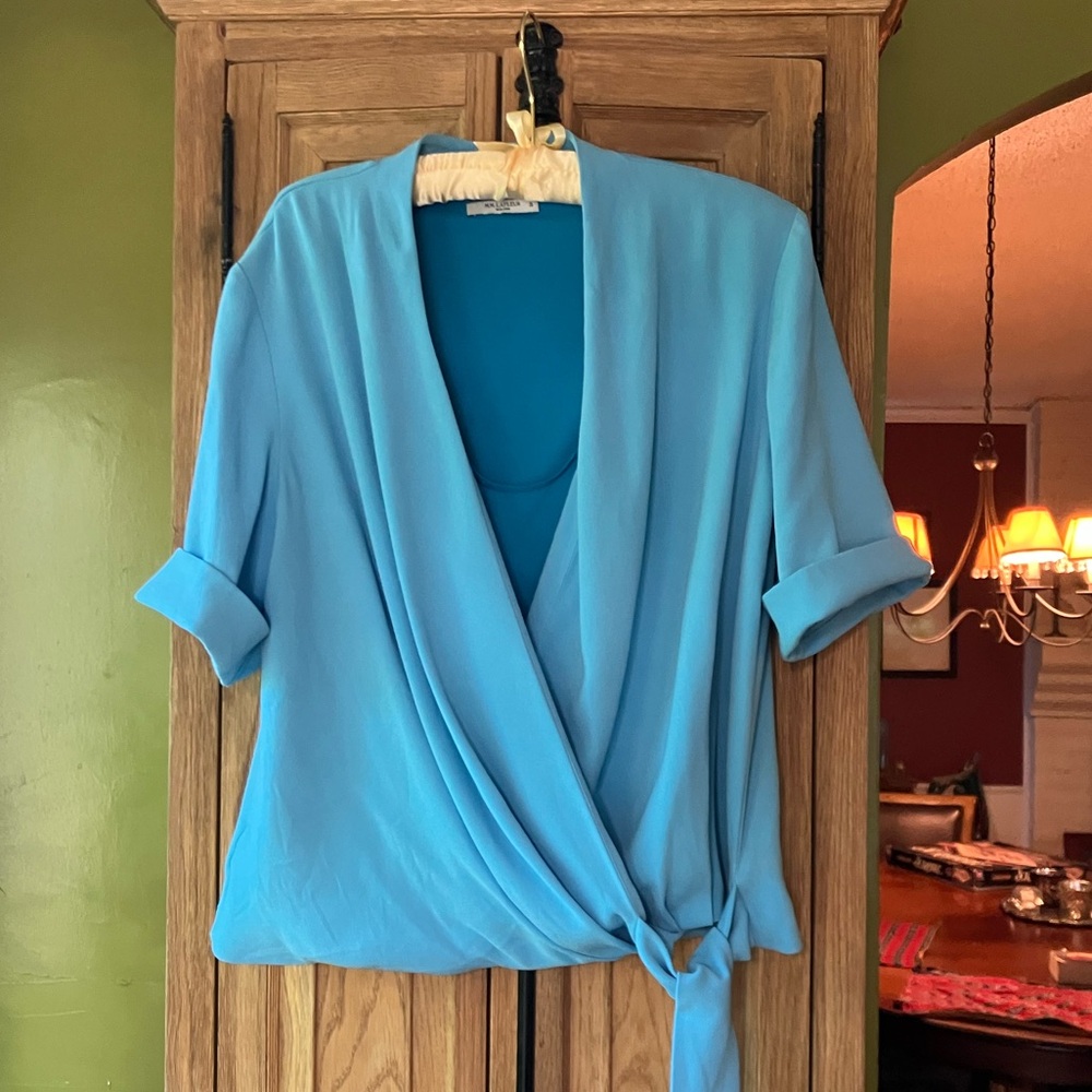 MM LEFLEUR FAUX WRAP BLOUSE
